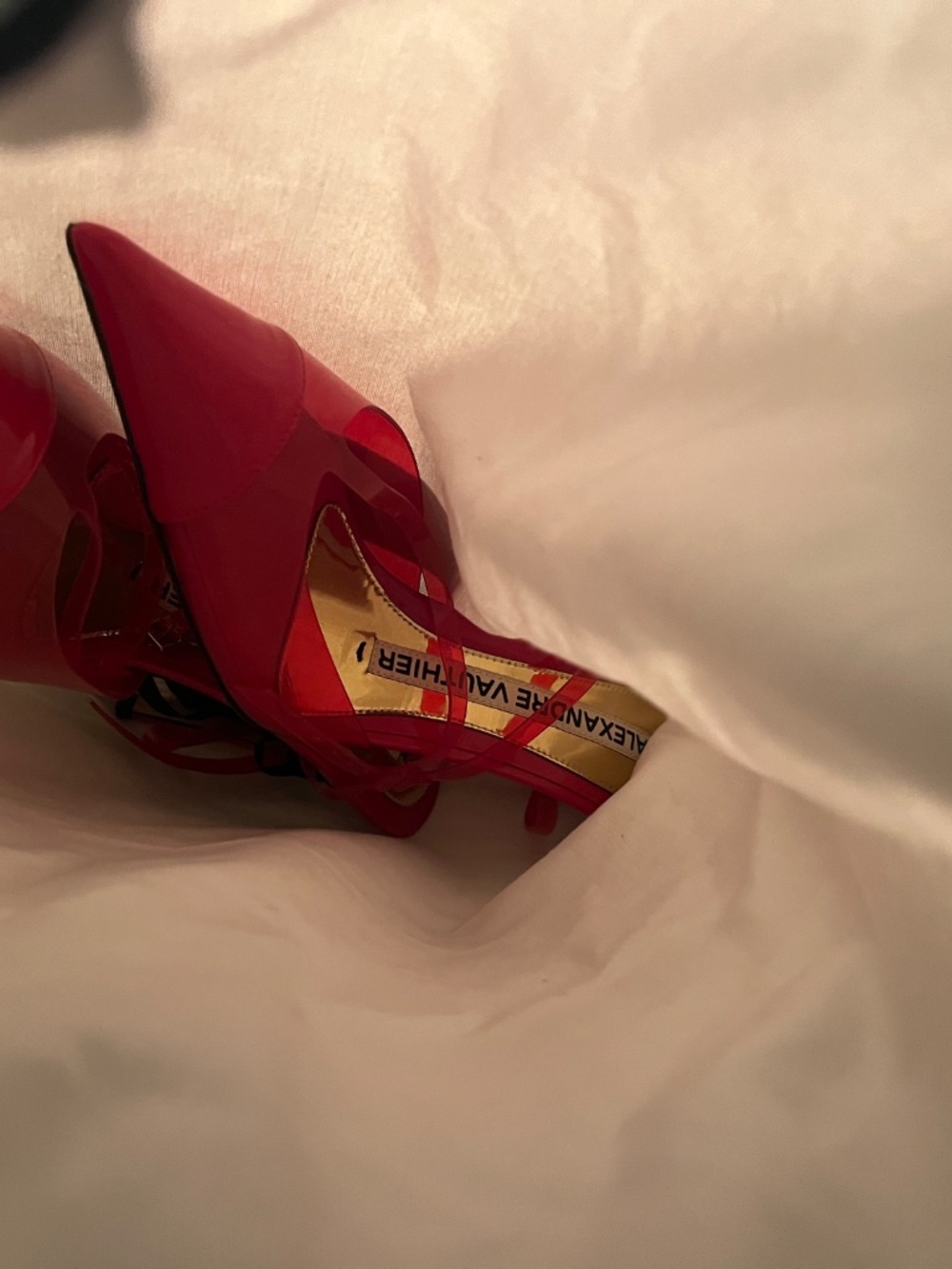 ALEXANDRE VAUTHIER 37 6.5 RED STILETTO HEELS